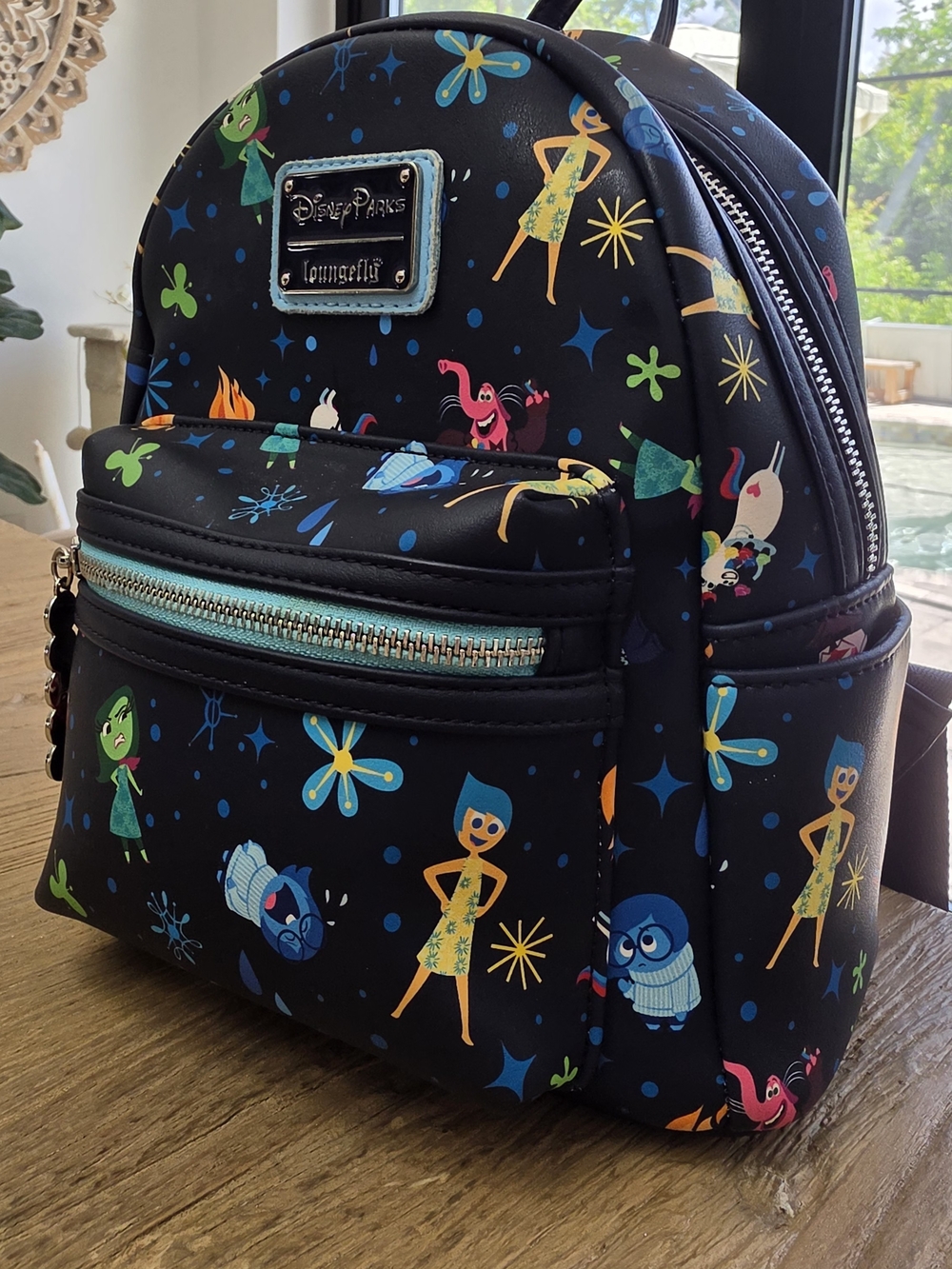 Disney Parks Loungefly Black 'Inside Out' Mini Backpack Joy Sadness Bingbong - Picture 2 of 8